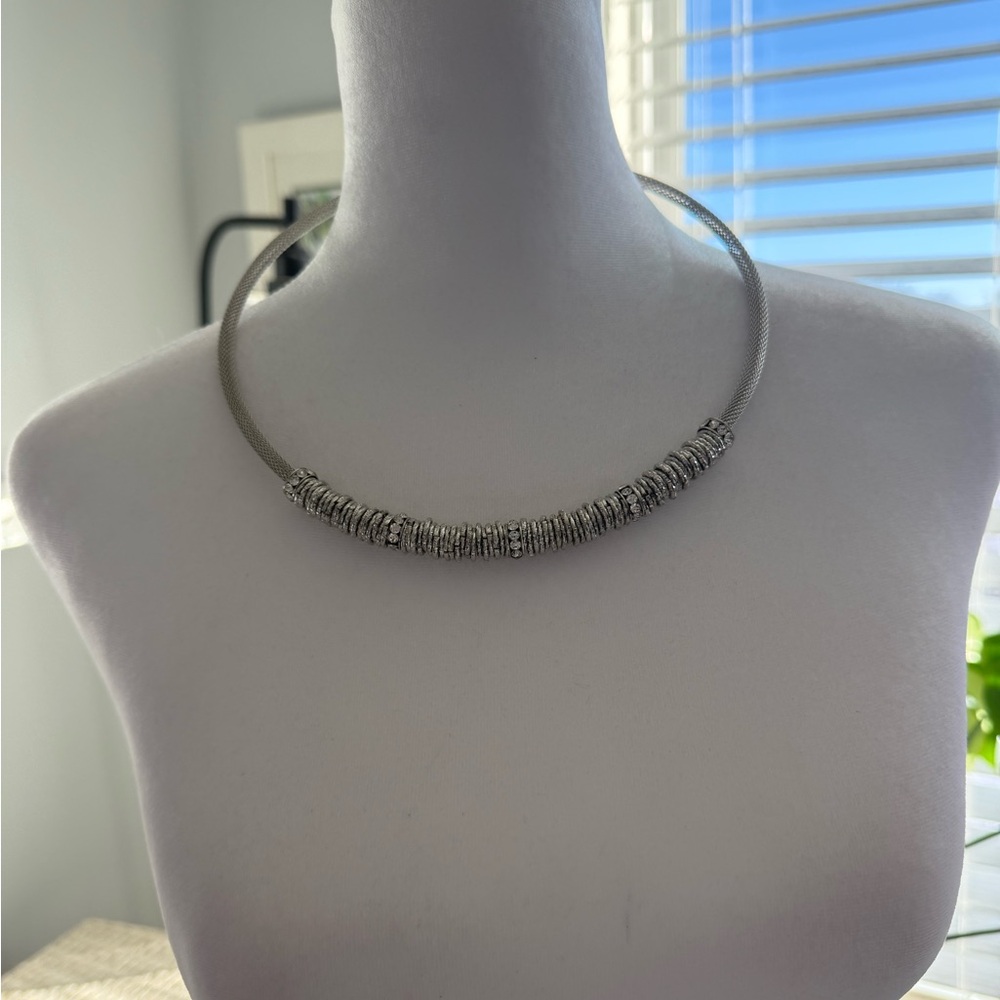 bebe Silver Coil Necklace